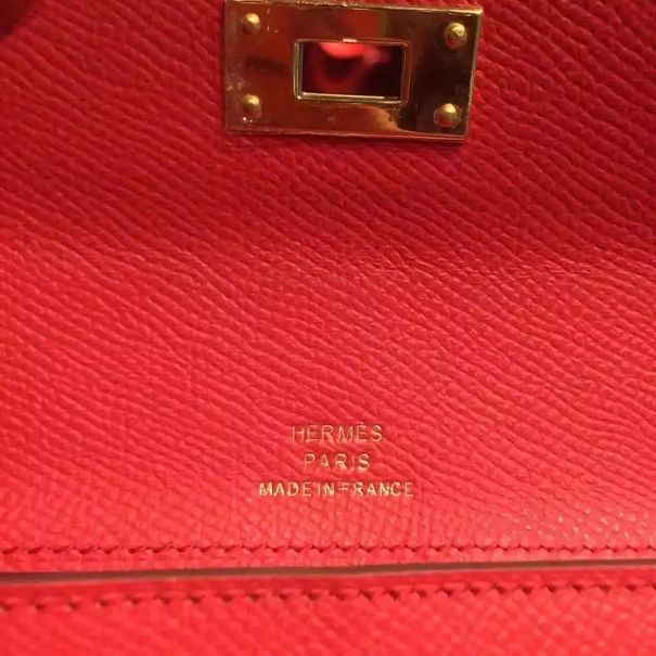hermes original epsom leather kelly cut 31 clutch H031 red
