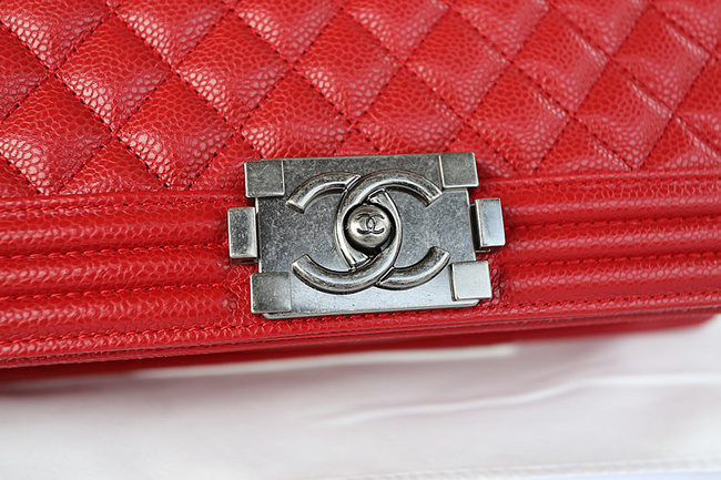 CC original caviar leather jumbo le boy flap bag 67088 red