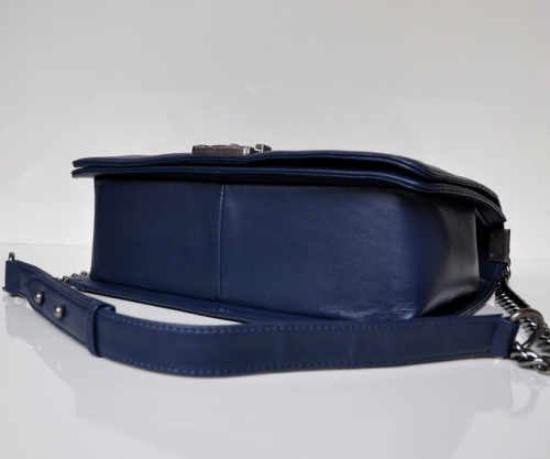 CC original lambskin jumbo le boy flap bag 67088 navy blue