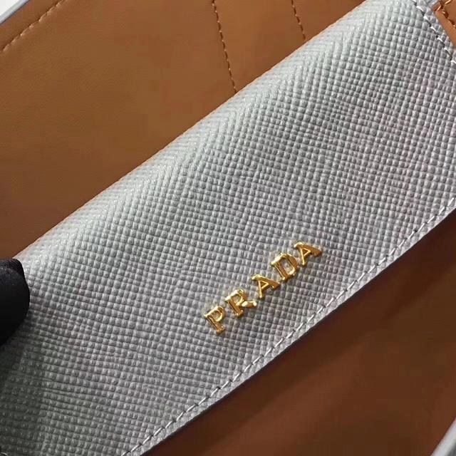 2017 prada medium saffiano lux tote original leather bag bn2755 gray&tan
