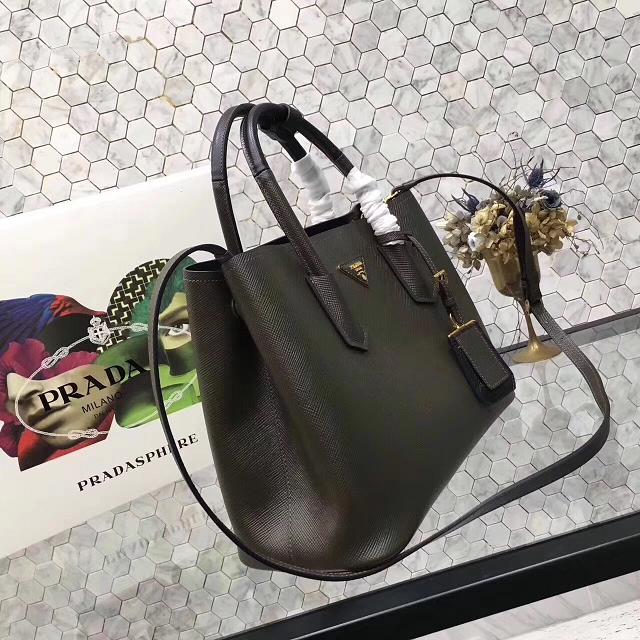 2017 prada medium saffiano lux tote original leather bag bn2755 olive-green