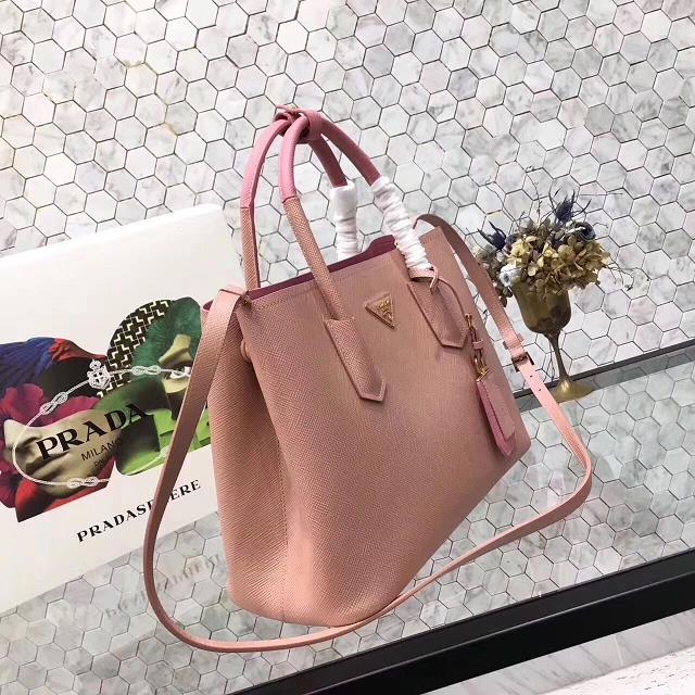 2017 prada medium saffiano lux tote original leather bag bn2755 pink