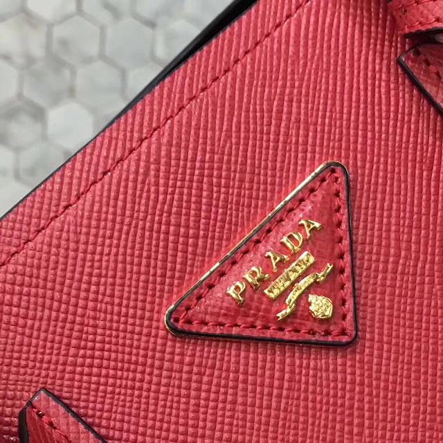 Prada small saffiano lux tote original leather bag bn2754 red&black