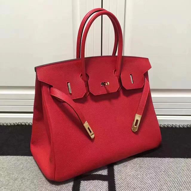 Hermes imported togo leather birkin 30 bag H0030 red