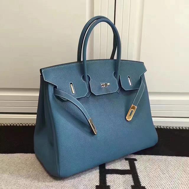 Hermes imported togo leather birkin 30 bag H0030 sky blue