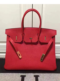 Hermes imported togo leather birkin 35 bag H0035 red