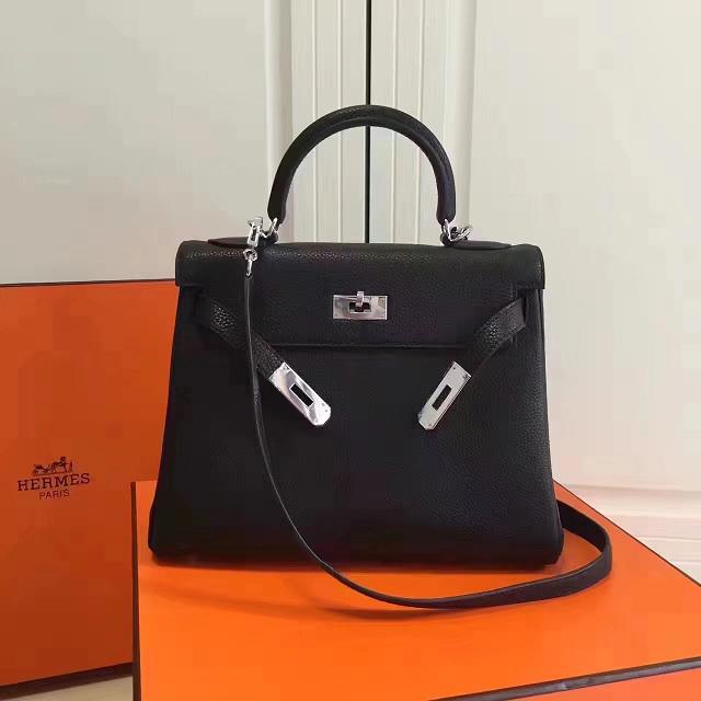 Hermes imported togo leather kelly 28 bag K0028 black