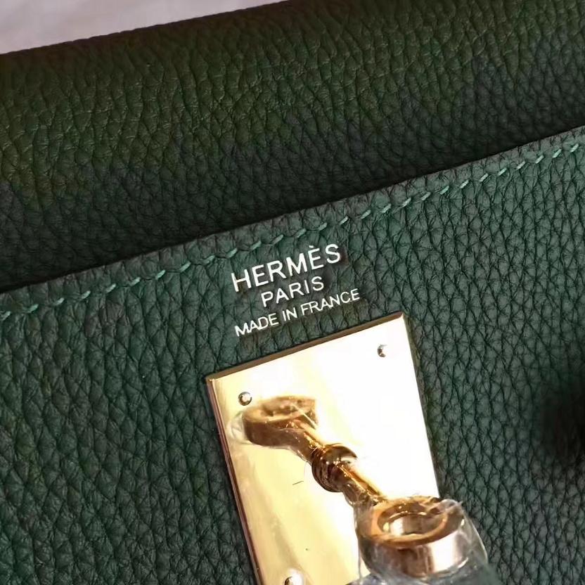 Hermes original togo leather kelly 32 bag K32 Olive