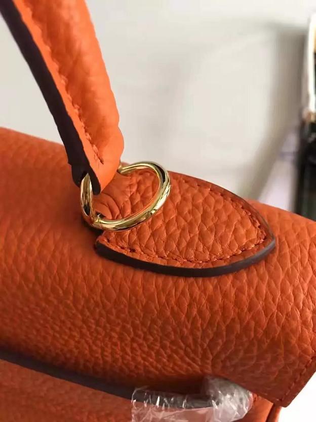 Hermes togo leather kelly 28 bag K028 orange