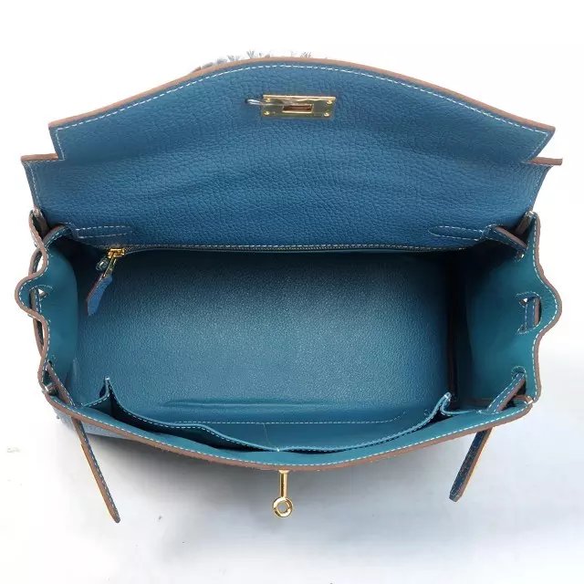 Hermes togo leather kelly 28 bag K028 sky blue