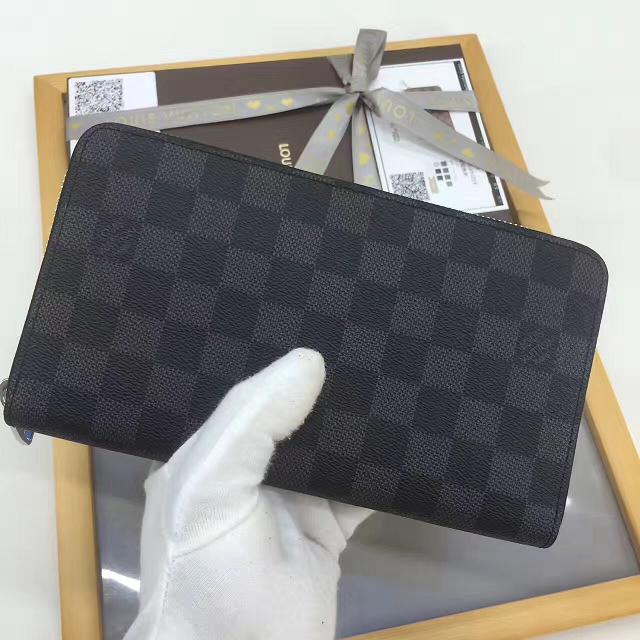Louis Vuitton top origial damier graphite zippy organiser wallet N63077