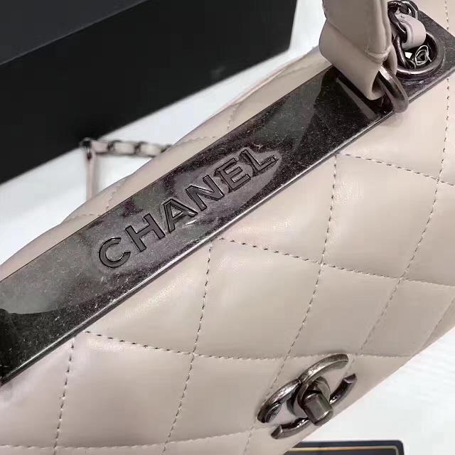 2017 CC original lambskin top handle flap bag A92236 beige