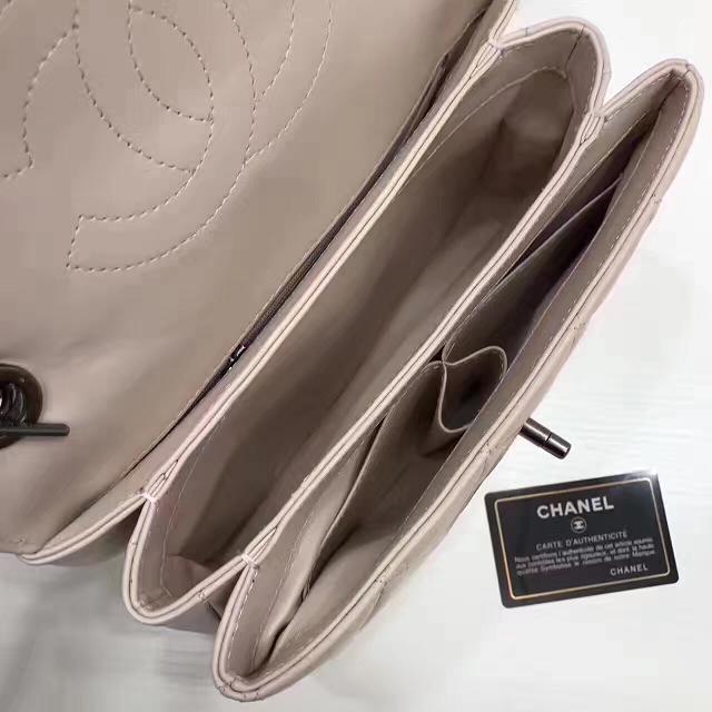 2017 CC original lambskin top handle flap bag A92236 beige