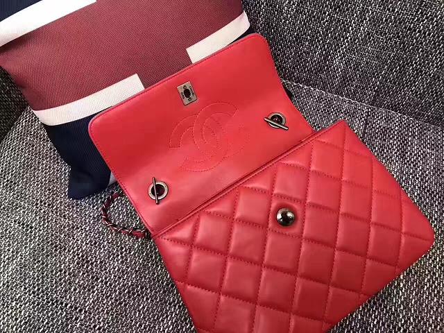 2017 CC original lambskin top handle flap bag A92236 red