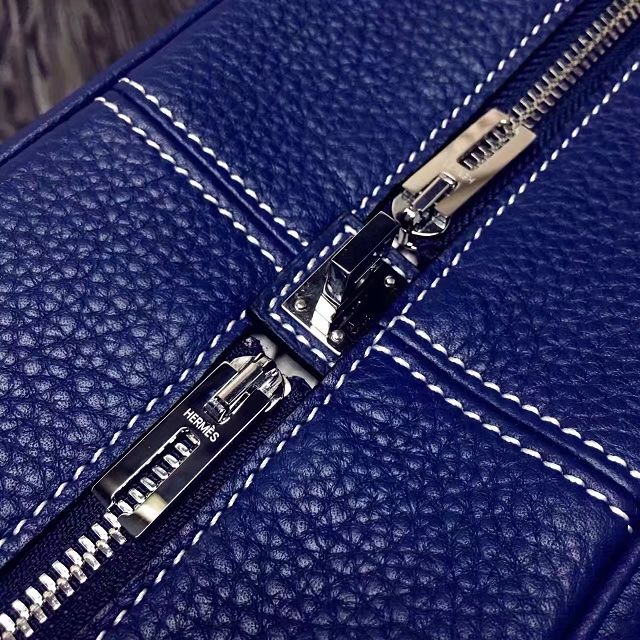 Hermes original clemence leather victoria fourre-tout 35 bag V35 navy blue
