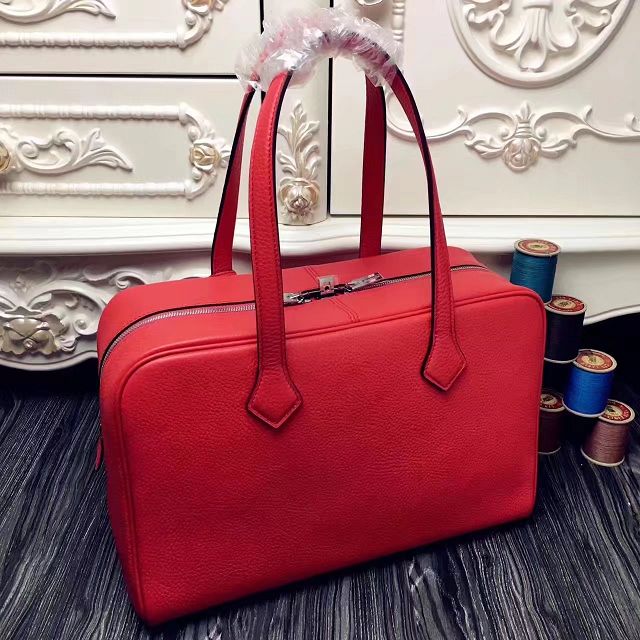 Hermes original clemence leather victoria fourre-tout 35 bag V35 red