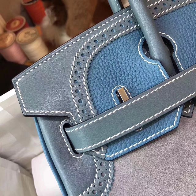 2017 hermes original togo leather birkin 30 bag H300 blue&gray