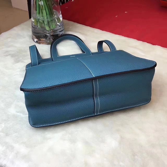 Hermes original togo leather halzan 31 bag H031 blue
