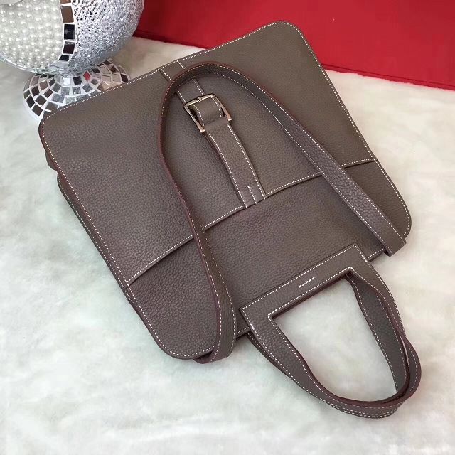 Hermes original togo leather halzan 31 bag H031 gray