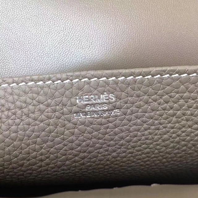 Hermes original togo leather halzan 31 bag H031 gray