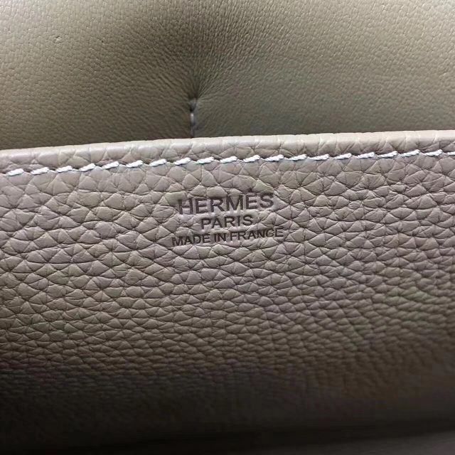 Hermes original togo leather halzan 31 bag H031 light gray