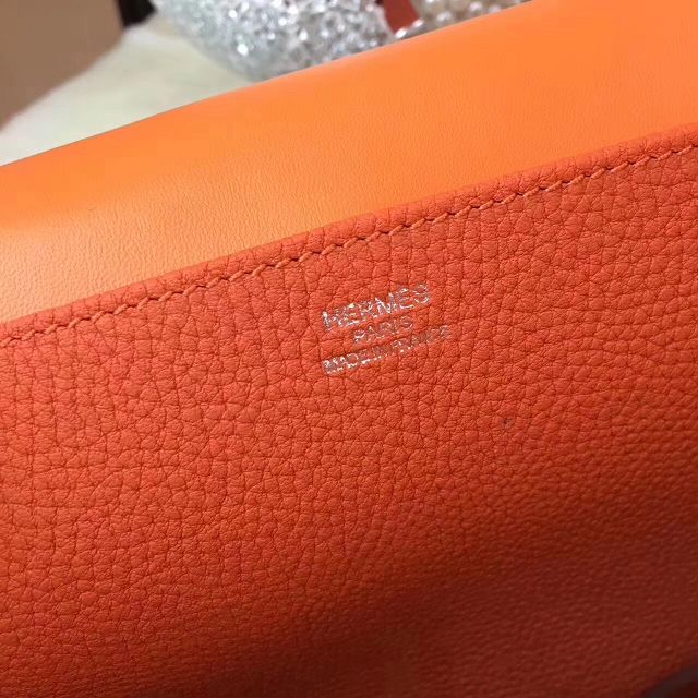 Hermes original togo leather halzan 31 bag H031 orange