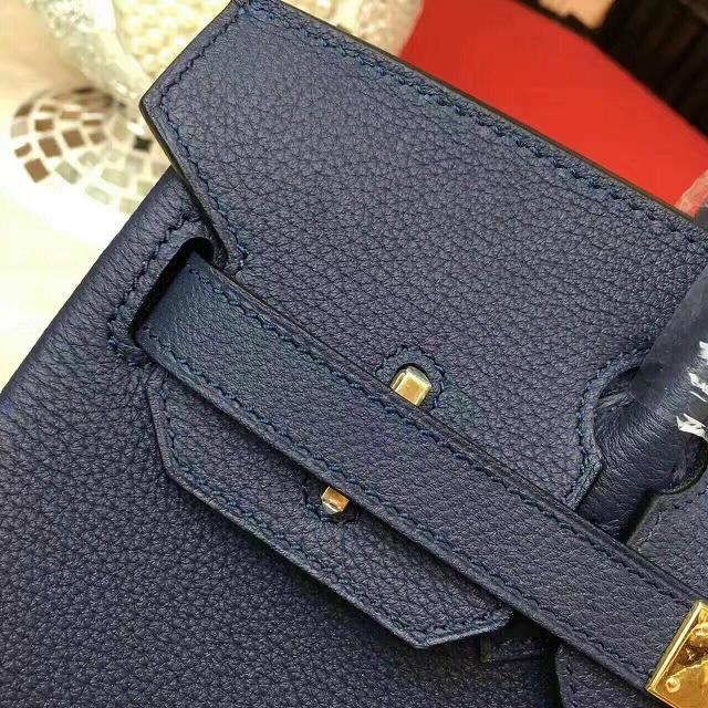 Hermes original togo leather birkin 35 bag H35-1 dark blue