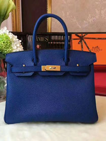 Hermes original togo leather birkin 35 bag H35-1 navy blue