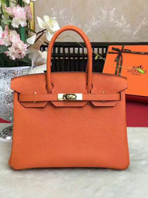 Hermes original togo leather birkin 35 bag H35-1 orange