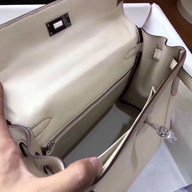 Hermes original handmade togo leather kelly 32 bag K320 white