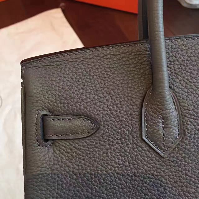 Hermes original togo leather birkin 25 bag H25-1 dark gray