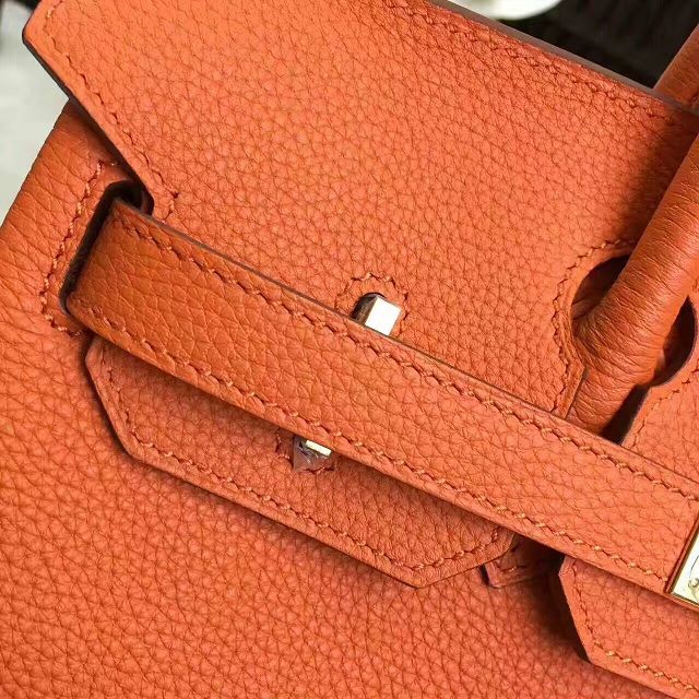 Hermes original togo leather birkin 25 bag H25-1 orange