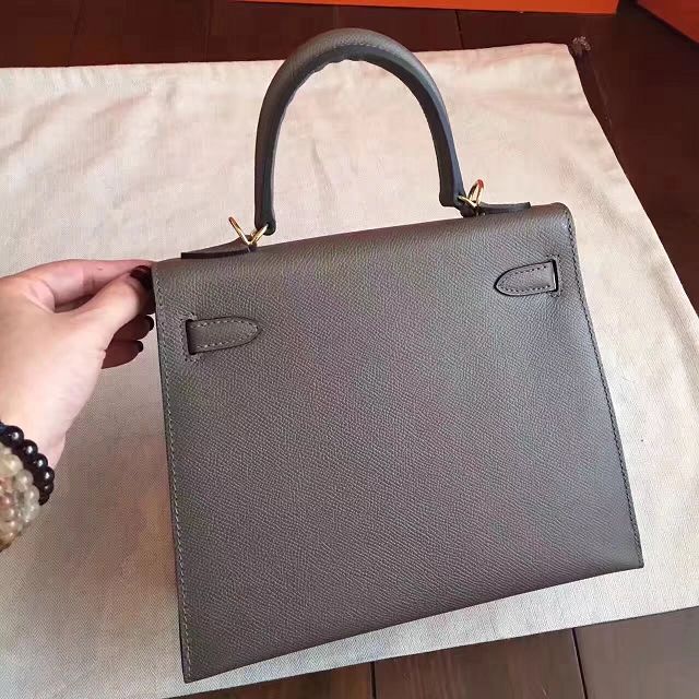 Hermes original epsom leather kelly 28 bag K28-1 dark gray