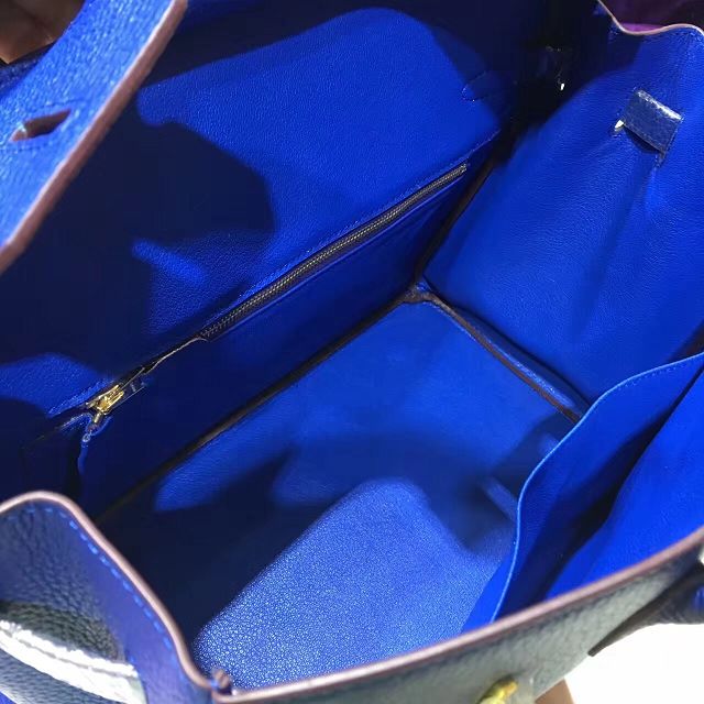 Hermes top togo leather birkin 25 bag H25-2 electric blue