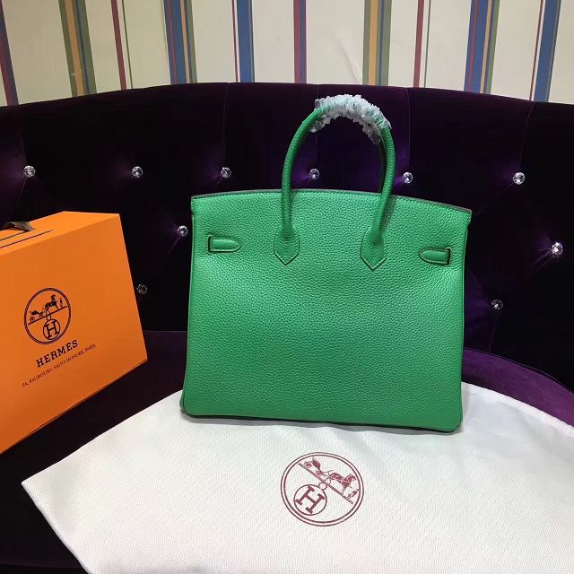Hermes top togo leather birkin 25 bag H25-2 green