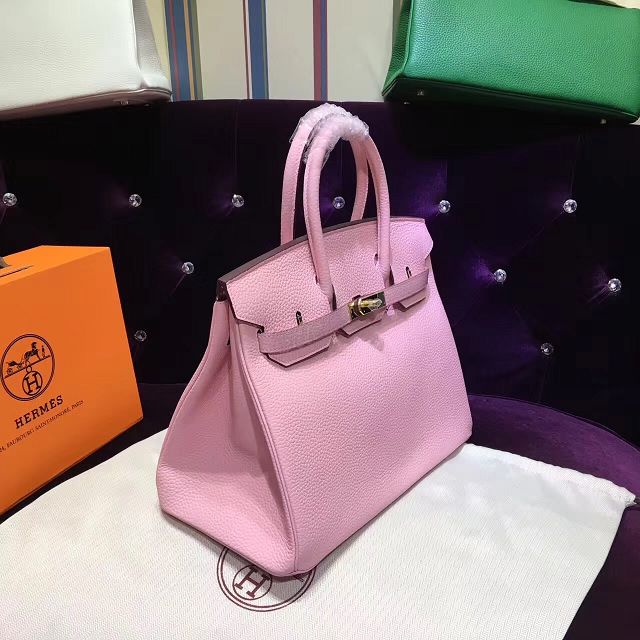 Hermes top togo leather birkin 25 bag H25-2 pink