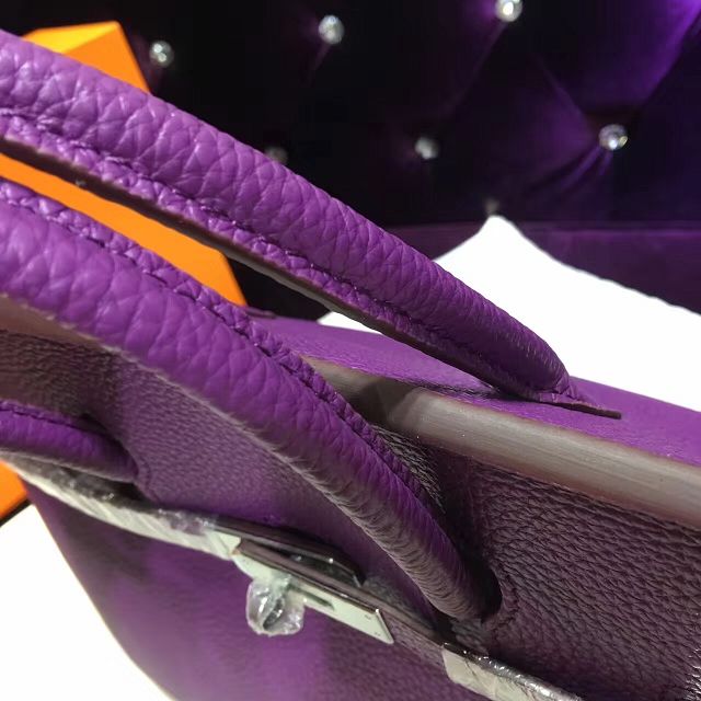 Hermes top togo leather birkin 25 bag H25-2 purple