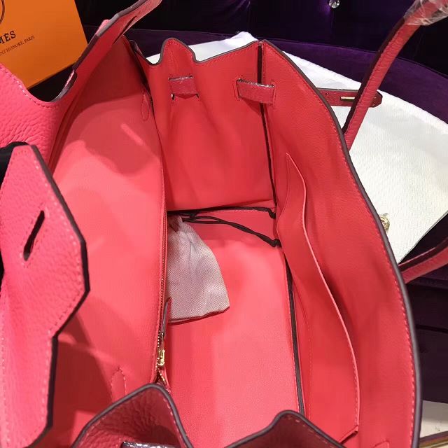 Hermes top togo leather birkin 25 bag H25-2 watermelon red