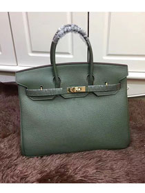Hermes top togo leather birkin 30 bag H30-2 blackish green