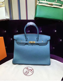 Hermes top togo leather birkin 30 bag H30-2 blue