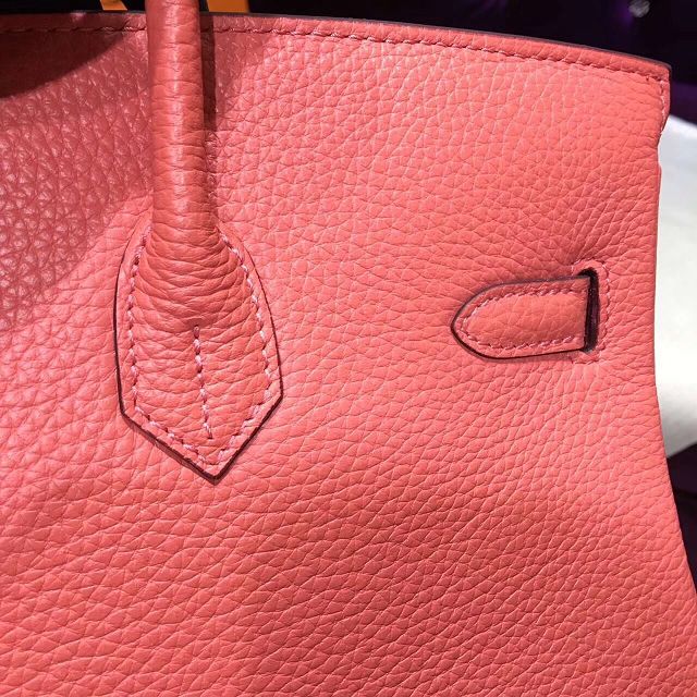 Hermes top togo leather birkin 30 bag H30-2 coral