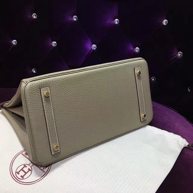 Hermes top togo leather birkin 30 bag H30-2 gray
