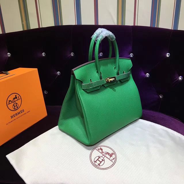 Hermes top togo leather birkin 30 bag H30-2 green