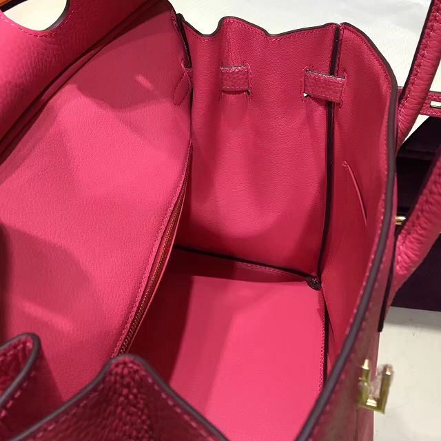 Hermes top togo leather birkin 30 bag H30-2 rose red