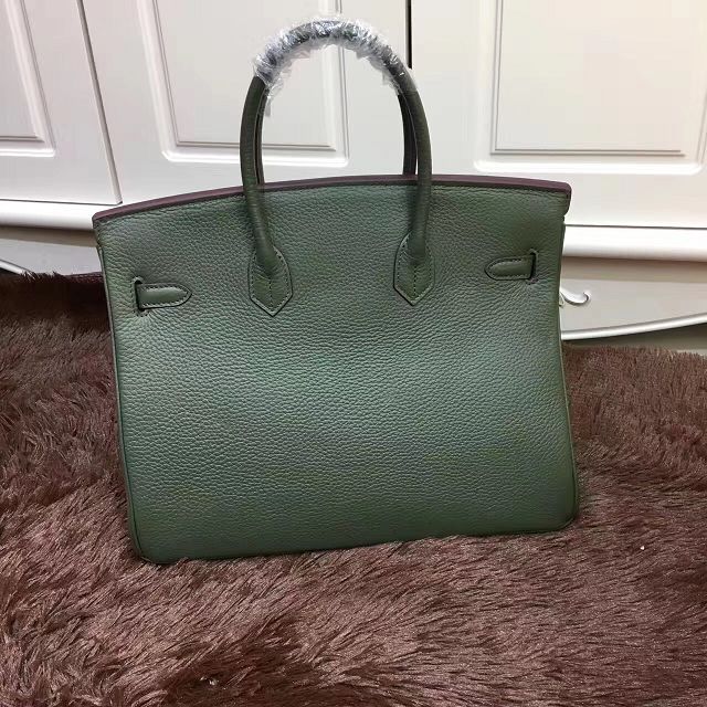 Hermes top togo leather birkin 35 bag H35-2 blackish green