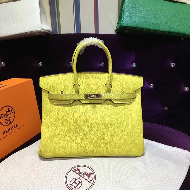Hermes top togo leather birkin 35 bag H35-2 lemon yellow