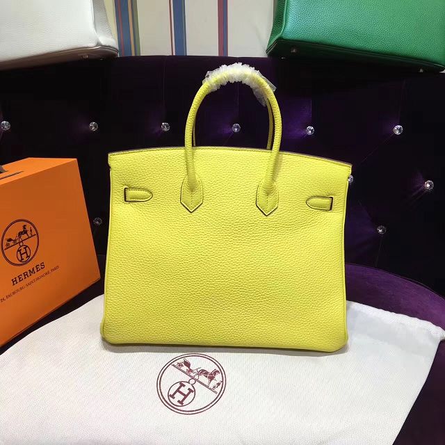 Hermes top togo leather birkin 35 bag H35-2 lemon yellow