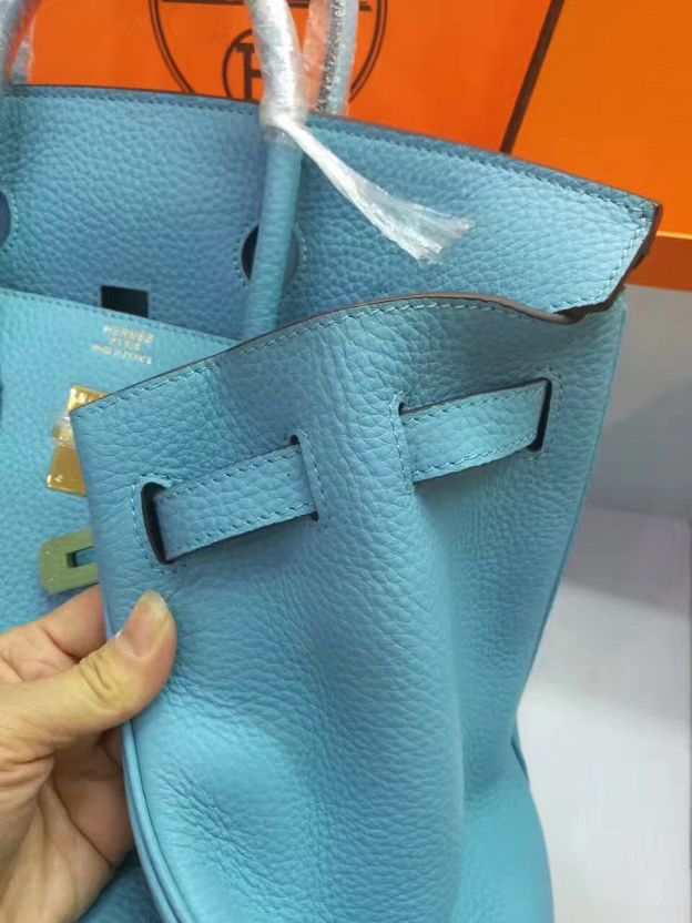 Hermes top togo leather birkin 35 bag H35-2 sky blue
