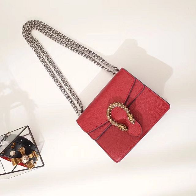 GG original leather dionysus mini shoulder bag 421970 red