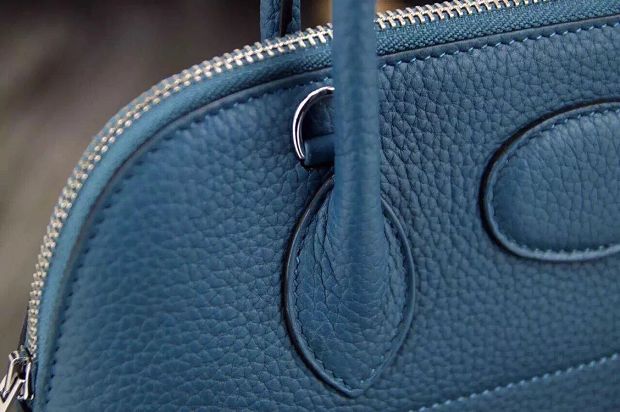 Hermes original togo leather medium bolide 31 bag B031 blue